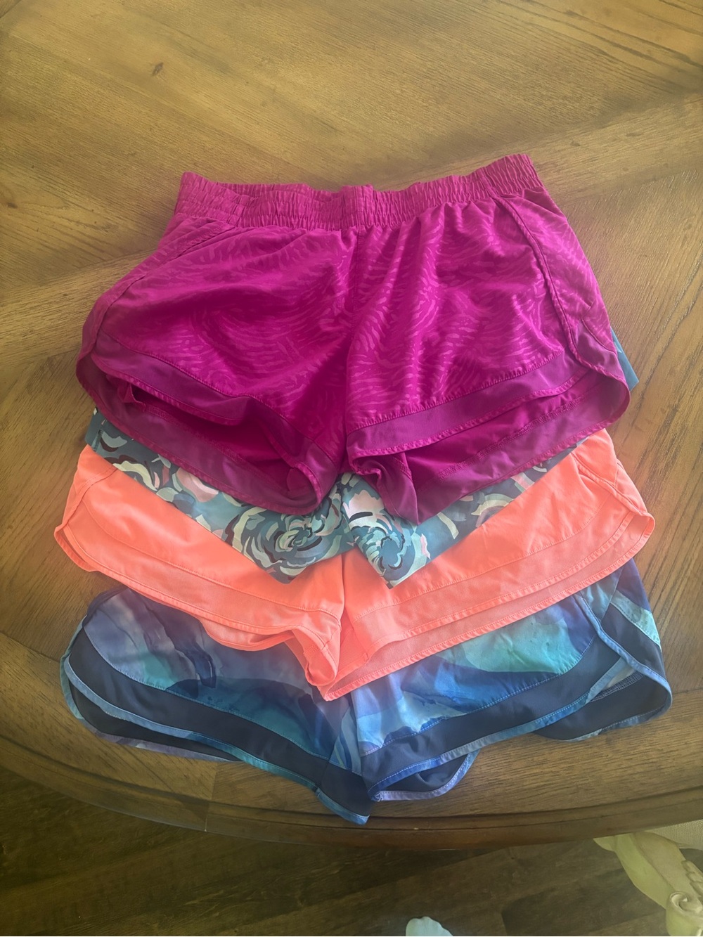 Athleta Hot Pink Layered Athletic Shorts - Vibrant Mix